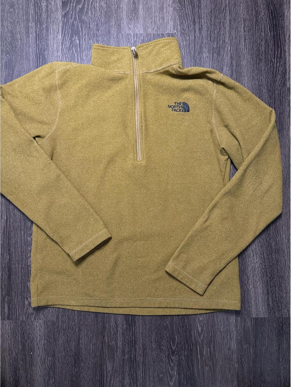 The North Face Men's Khaki Quarter Zip Fleece Pullover Size M